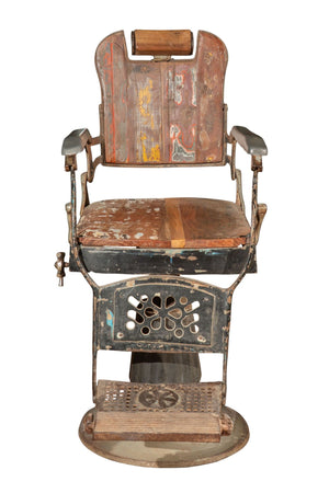 Biscottini Poltrona Sedia Barbiere Antica Biscottini Restaurata '800 78x56x113 Arredo