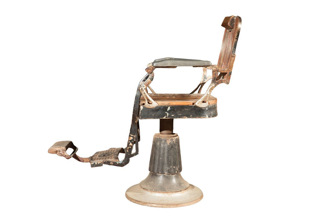 Biscottini Poltrona Sedia Barbiere Antica Biscottini Restaurata '800 78x56x113 Arredo