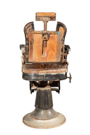 Biscottini Poltrona Sedia Barbiere Antica Biscottini Restaurata '800 78x56x113 Arredo