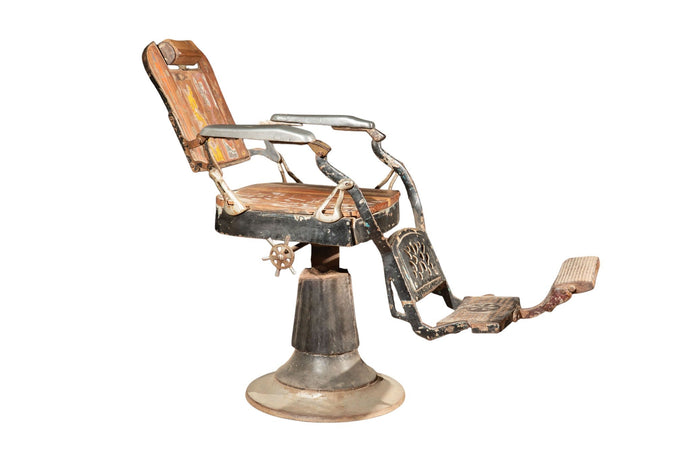 Biscottini Poltrona Sedia Barbiere Antica Biscottini Restaurata '800 78x56x113 Arredo