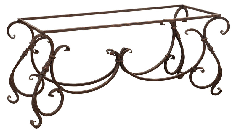 Biscottini Base Tavolo Biscottini Ferro Battuto Robusta Artigianale 195x65x74 per Piani