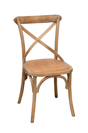 Biscottini Sedia Thonet Cross in massello e seduta in rattan