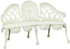 Biscottini Panchina Liberty in ghisa finitura bianca anticata 130x50x82 cm Robusta stabile