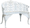 Biscottini Panchina liberty in fusione di ghisa finitura bianca anticata