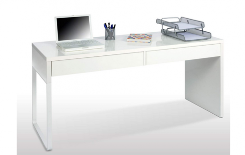 SCRIVANIA PORTACOMPUTER TOUCH CON 2 CASSETTI CM. 138X50X75H BIANCO