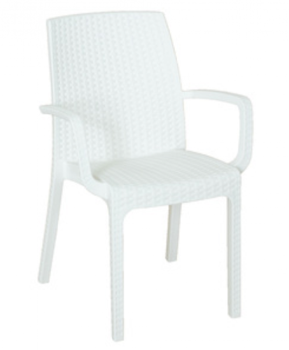 SEDIA POLTRONA INDIANA CON BRACCIOLI CM. 57X59X86H COLORE BIANCO O ANTRACITE PZ2