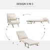 Poltrona Letto singolo materasso brandina Lettino 2 in 1 sedia con Schienale Inclinabile in 5 Posizioni, 65×69×82cm, Beige F833-040CWA