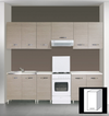 KIT CUCINA PENSILE 1 ANTA CM. 40X30X72H OLMO