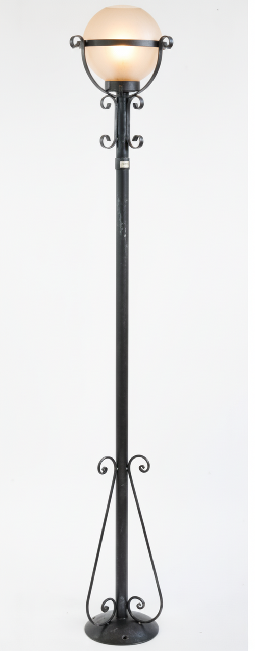 LAMPADE LINEA TAVERN LAMPIONE CM. 200 IN FERRO BATTUTO E VETRO SOFFIATO