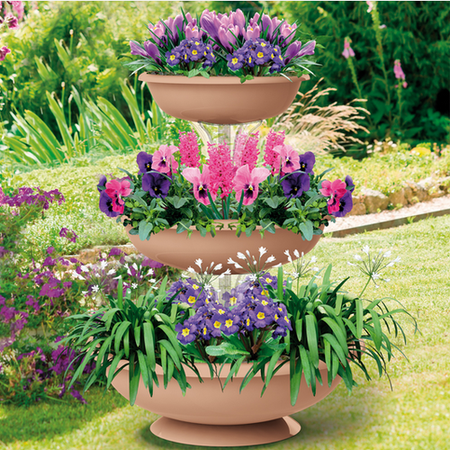 FIORIERA CIOTOLA FONTANA 50x64h KIT 3 CIOTOLE COLORE TERRACOTTA