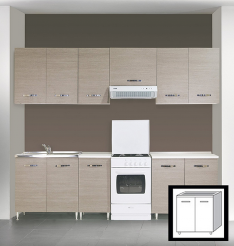 KIT CUCINA MOBILE BASE A 2 ANTE CM. 80X50X85H OLMO