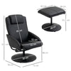 sedia ufficio studio negozio soggiorno Poltrona Relax Reclinabile con Pouf Poggiapiedi e Rivestimento in eco pelle, Nero F833-360BKA
