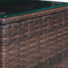 Set Mobili da Giardino Rattan PE da 3 Pezzi, 2 Poltrone da Esterno, Tavolino e Cuscini, Marrone 860-073BN