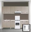 KIT CUCINA PENSILE SCOLAPIATTI 2 ANTE CM. 80X30X72H OLMO