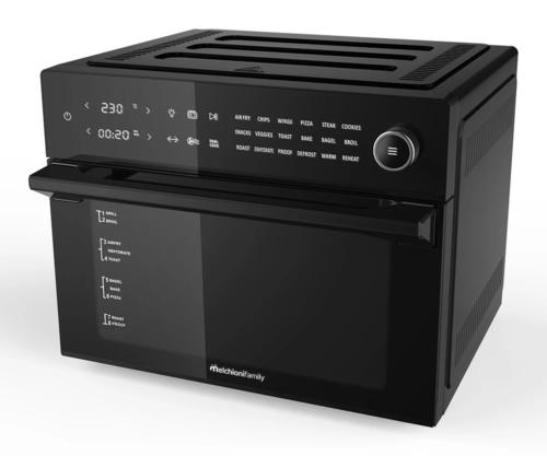 Forno Friggitrice Ad Aria Calda 30Lt Digitale 1800W Frigge Cuoce Senza Olio Nero
