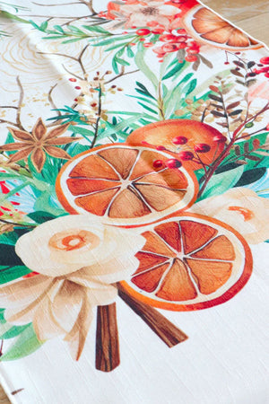 Maison Sucrèe Runner Arancia e Cannella tessuto Korin 45x150 2511S22