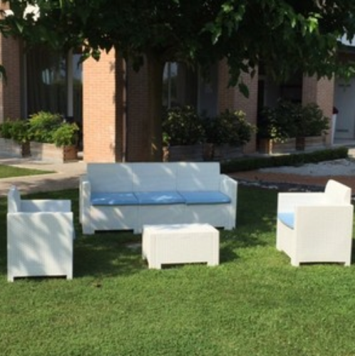 SET SALOTTO DA GIARDINO NEBRASKA DIVANO 3 POSTI 2 POLTRONE E TAVOLINO