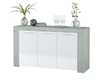 MOBILE BUFFET CREDENZA AMBIT 3 ANTE CM. 144X42X80H IN MELANINA BIANCO/CEMENTO