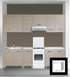 KIT CUCINA PENSILE SOPRACAPPA 1 ANTA CM. 60X30X49H OLMO