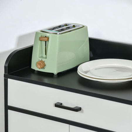 credenza soggiorno salotto ingresso Mobiletto da Cucina Moderno in MDF con 2 Armadietti, 1 Cassetto e Ripiani Regolabili, 90x40x90 cm, Bianco e Nero anche ufficio studio camera bagno F838-221A