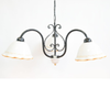LAMPADE LINEA VINTAGE LAMPADARIO 3 LUCI CERAMICA GIALLA