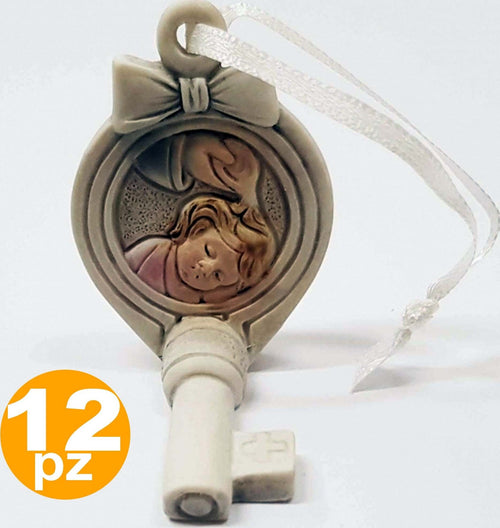 12PZ BOMBONIERA CHIAVE FIOCCO GANCIO BATTESIMO BAMBINA SACRA SIMBOLO APPENDINO Casa e cucina/Hobby creativi/Materiali per hobby creativi/Forniture per feste/Bomboniere Trade Shop italia - Napoli, Commerciovirtuoso.it