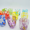 12x Bicchieri Murano Artigianali Colorati Set 12Pz. Di Bicchierini da Ombra in Vetro Di Murano 100% Artigianali Made in Italy Bicchiere Tumbler