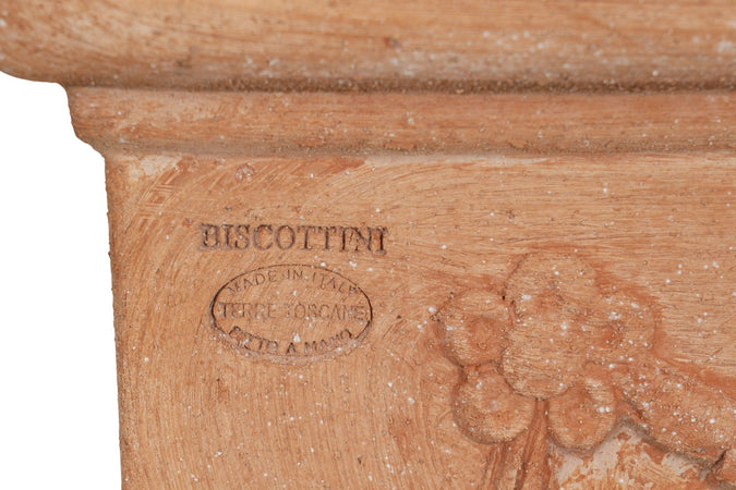 Biscottini Cassetta fioriera in Terracotta festonato 100% Made in Italy interamente Lavorata a Mano