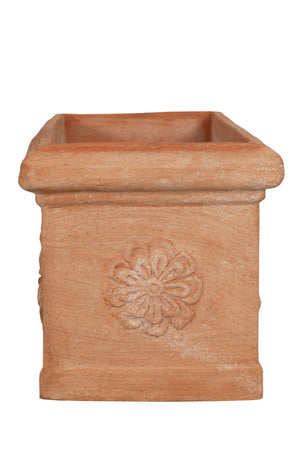 Biscottini Cassetta fioriera in Terracotta festonato 100% Made in Italy interamente Lavorata a Mano