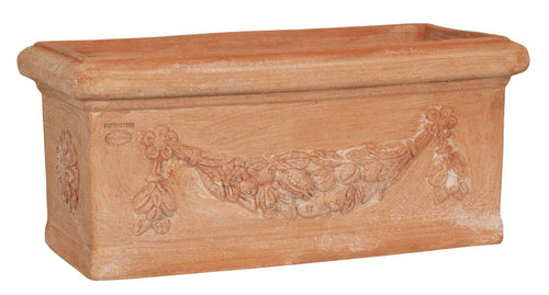 Biscottini Cassetta fioriera in Terracotta festonato 100% Made in Italy interamente Lavorata a Mano