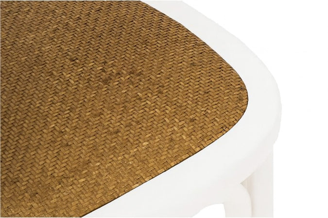 Biscottini Sedia con Braccioli Thonet Biscottini Frassino Bianco Rattan Vintage L45xP42xH77