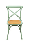 Biscottini Sedia Thonet Cross in massello e seduta in rattan finitura verde