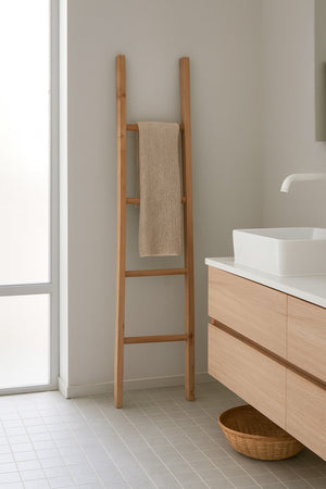 Biscottini Scala portasciugamani in legno finitura naturale