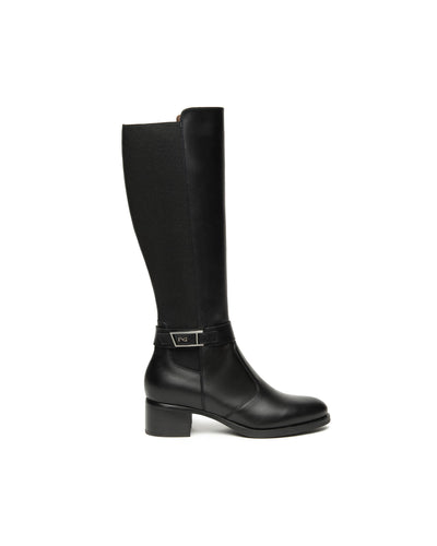 Nero Giardini stivali donna in pelle e tessuto nero I514643D100
