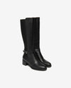 Nero Giardini stivali donna in pelle e tessuto nero I514643D100