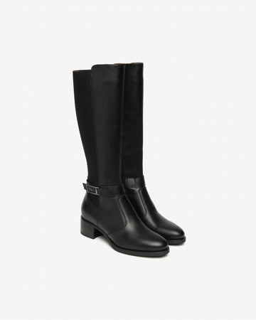Nero Giardini stivali donna in pelle e tessuto nero I514643D100