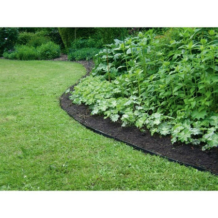 Bordura da giardino in gomma riciclata - GARDEN ID Eco Border - 5 m H20 cm - Indistruttibile - Installazione flessibile, diritta o curva.