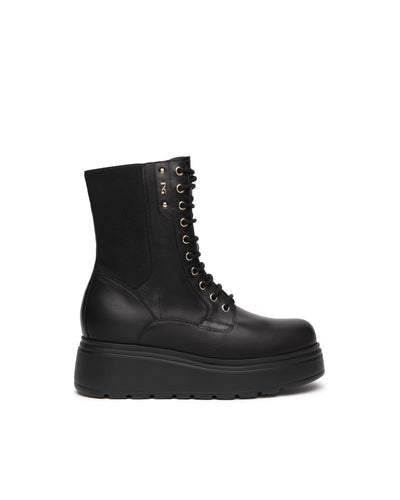 Nero Giardini anfibi donna in pelle nero I514900D100