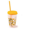 Snips Bicchiere con cannuccia e coperchio con decoro limone 500 ml