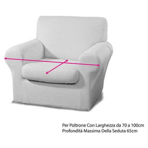 Copripoltrona Elasticizzato Antimacchia Modello Magic Panna