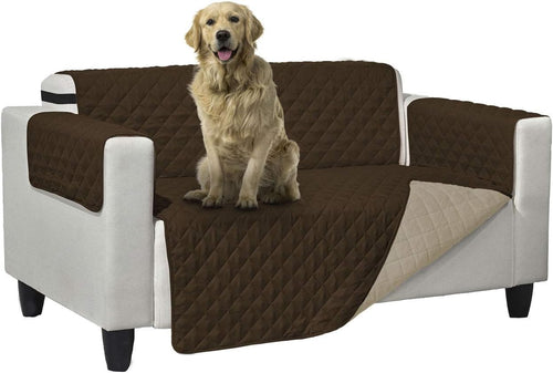 Copridivano Trapuntato Queen Antimacchia Double Face 2 Posti Marrone-crema