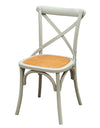 Biscottini Biscottini Sedia Thonet Cross Massello Frassino Rattan Grigio Design Bistrot