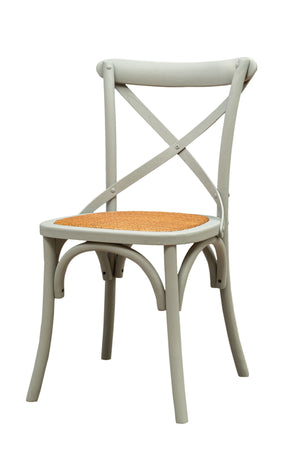Biscottini Biscottini Sedia Thonet Cross Massello Frassino Rattan Grigio Design Bistrot
