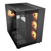 COUGAR FV150 RGB è un case PC nero per gaming compatibile con Mini-ITX, Micro-ATX e ATX. Offre illuminazione ARGB, supporto per 10 ventole e GPU fino a 400 mm. Design elegante e raffred