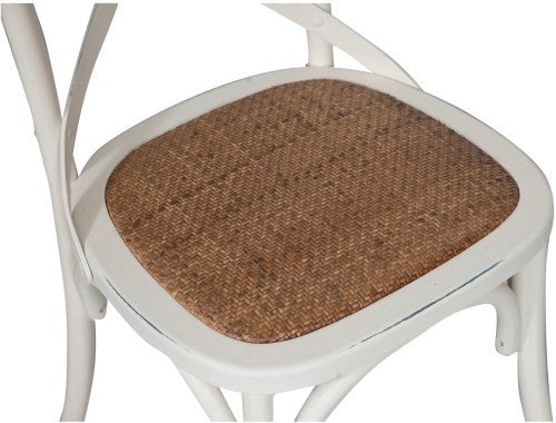 Biscottini Biscottini Sedia Thonet Frassino Rattan Bianca Anticata Design Bistrot 48x52x88