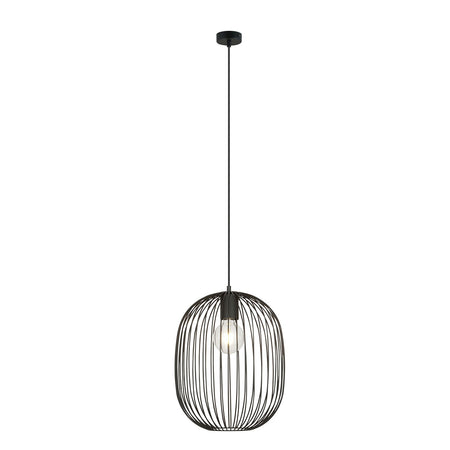 Sospensione Minimal Onyx 1 Luce In Acciaio Nero