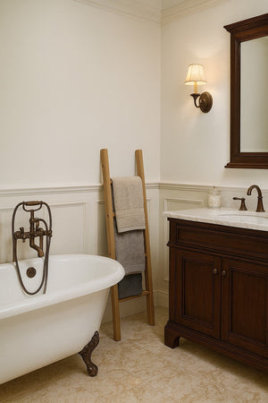 Biscottini Biscottini Scala Portasciugamani Bagno Legno Rustico 130x35x4 Arredo Vintage