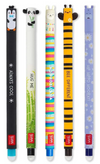 Legami Set 5 Penne cancelline Pinguino, Panda, Lama, Ape e Hippo