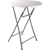 Tavolino Pieghevole Rotondo da Giardino Interno ed Esterno Bianco 80x80 H110 cm