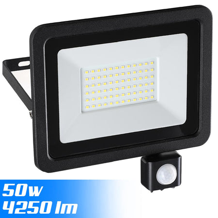 Faro LED 50W Luce Alta Luminosità 4250LM Faretto Esterno Sensore Movimento